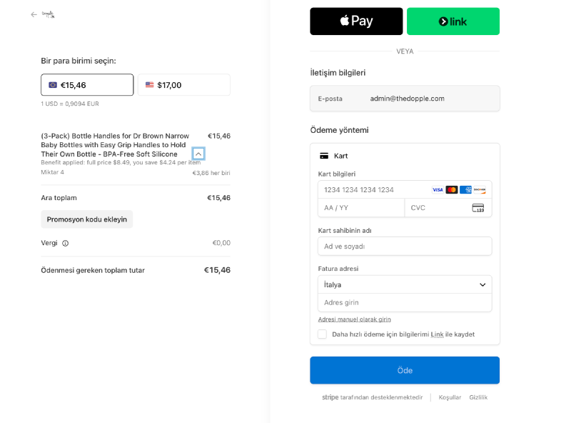 Stripe-hosted checkout